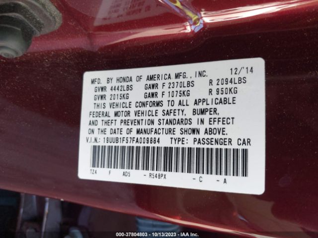 19UUB1F57FA009884 Acura TLX TECH