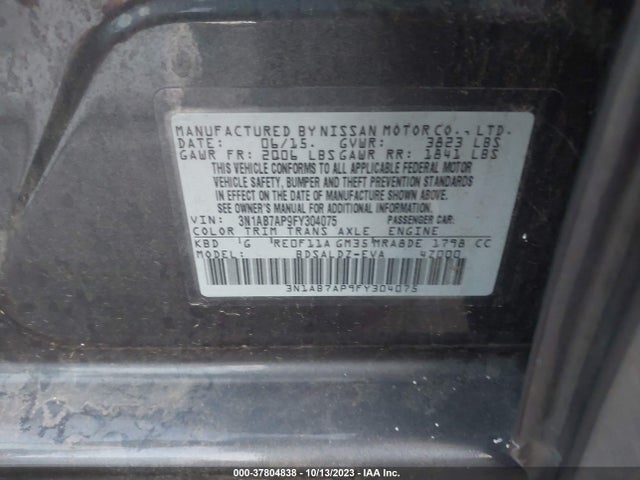 Nissan SENTRA SV 2015 3N1AB7AP9FY304075 Image 9