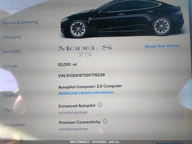 5YJSA1E11GF176239 Tesla Model S 70 Kwh