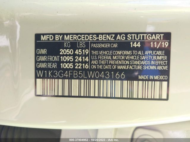 W1K3G4FB5LW043166 Mercedes-Benz A-class A 220