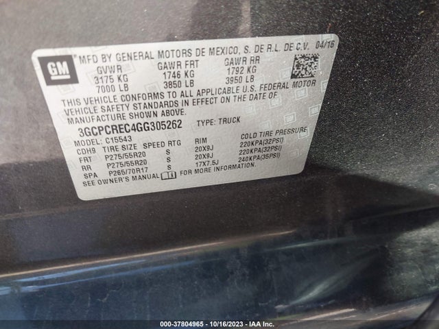 Chevrolet Silverado 1500 Lt 2016 3GCPCREC4GG305262 Image 9