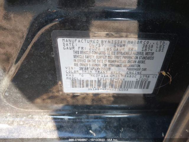 3N1AB7APXHY356088 Nissan SENTRA SL