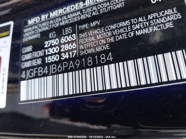 4JGFB4JB6PA918184 Mercedes-Benz Gle Gle 350