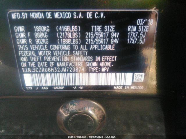 2018 HONDA HR-V 3CZRU6H32JM720874 Photo 8