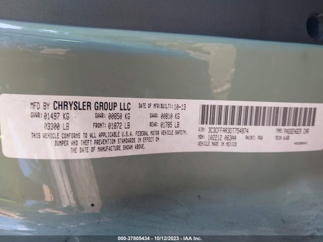 2013 FIAT 500 3C3CFFAR3DT754874 Photo 8