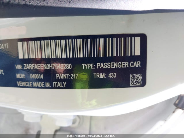 ZARFAEEN0H7549280 Alfa Romeo Giulia Ti Awd