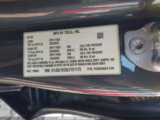 Tesla Model 3 Performance 2020 5YJ3E1EC0LF721173 Image 9