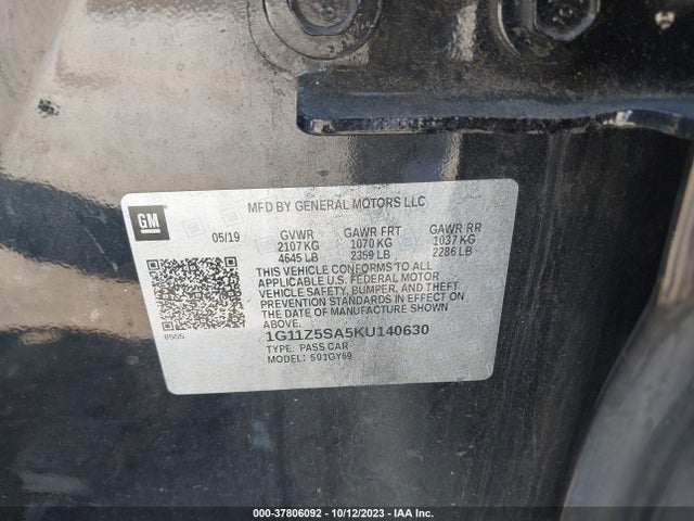 Chevrolet IMPALA LT 2019 1G11Z5SA5KU140630 Image 9