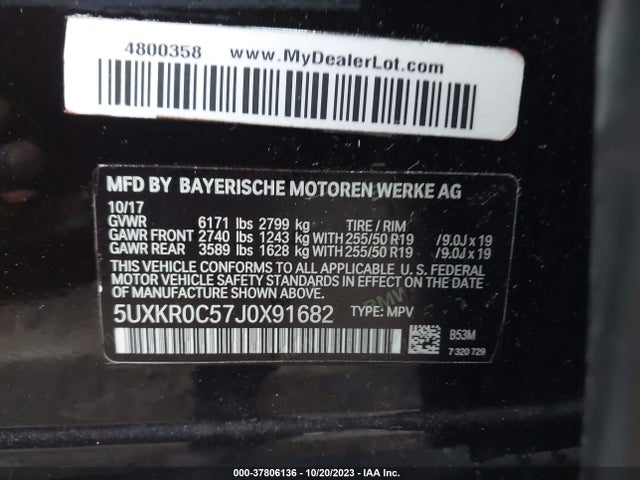 BMW X5 Xdrive35i 2018 5UXKR0C57J0X91682 Image 9