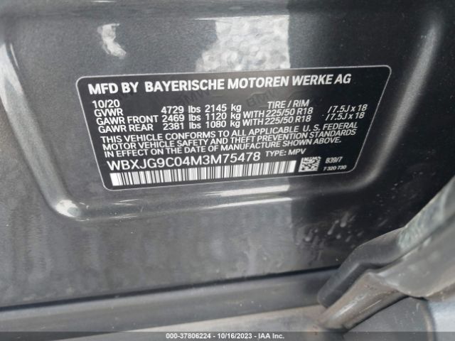 2021 BMW X1  WBXJG9C04M3M75478 Photo 8
