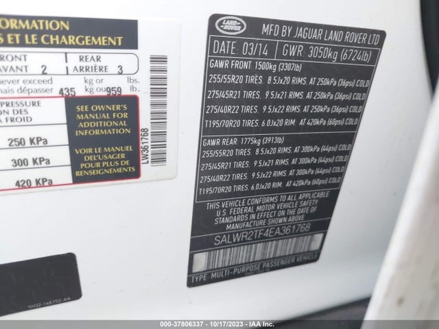 SALWR2TF4EA361768 Land Rover Range Rover Sport Supercharged