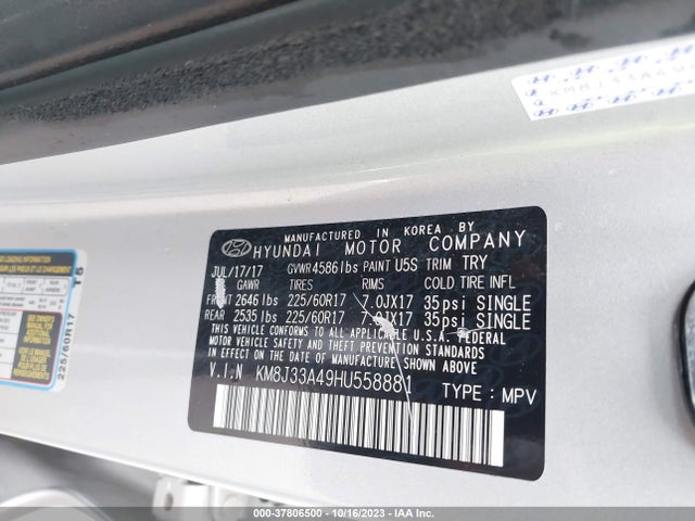 Hyundai Tucson Se Plus 2017 KM8J33A49HU558881 Image 9