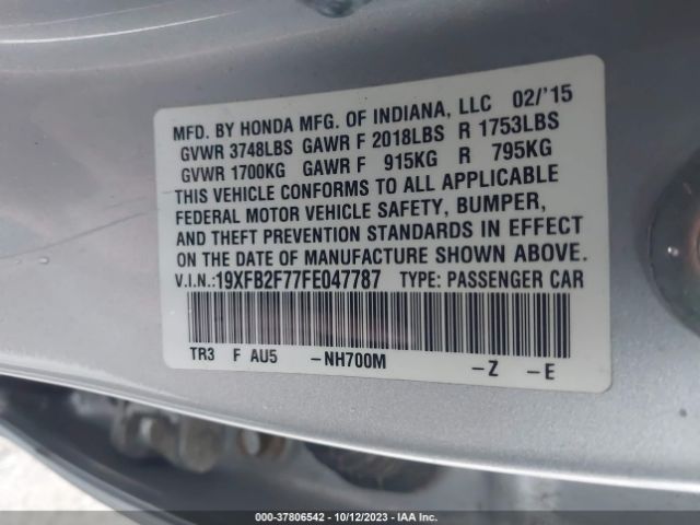 19XFB2F77FE047787 Honda Civic Sedan Se