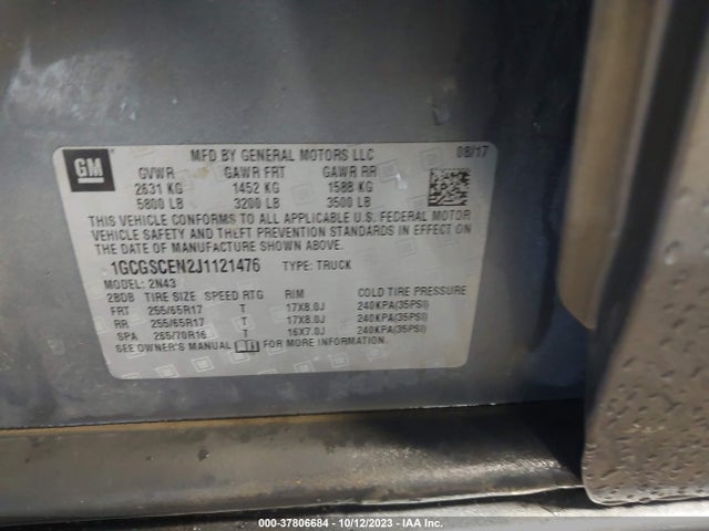 Chevrolet Colorado Lt 2018 1GCGSCEN2J1121476 Image 9