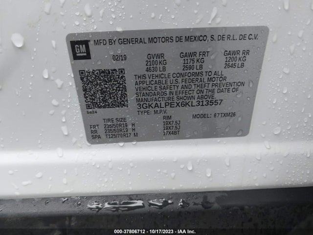 2019 GMC TERRAIN SLT VIN: 3GKALPEX6KL313557