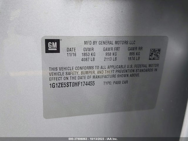 Chevrolet MALIBU LT 2017 1G1ZE5ST0HF174455 Image 9