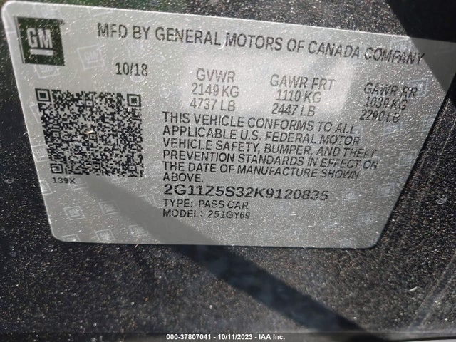 Chevrolet IMPALA LT 2019 2G11Z5S32K9120835 Image 9