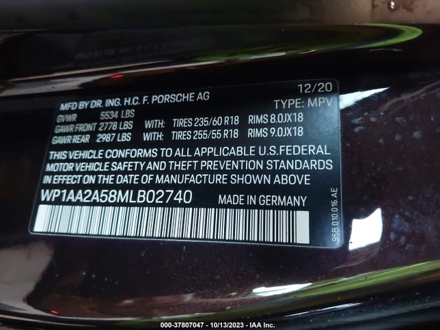 2021 PORSCHE MACAN WP1AA2A58MLB02740 Photo 8
