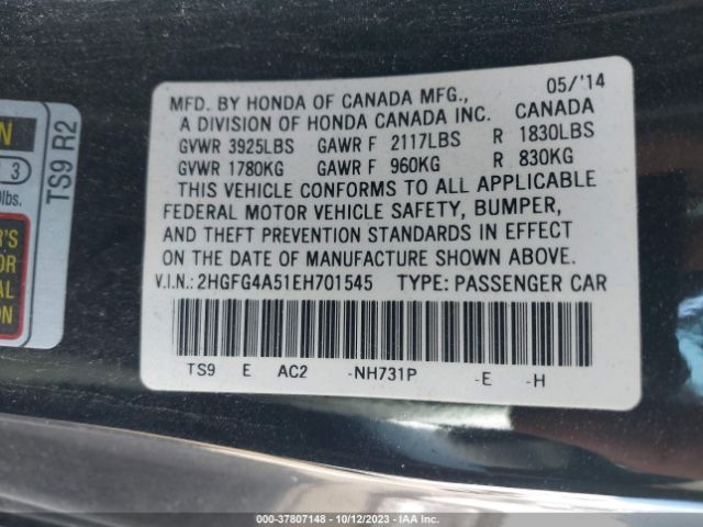 2HGFG4A51EH701545 Honda Civic Coupe Si