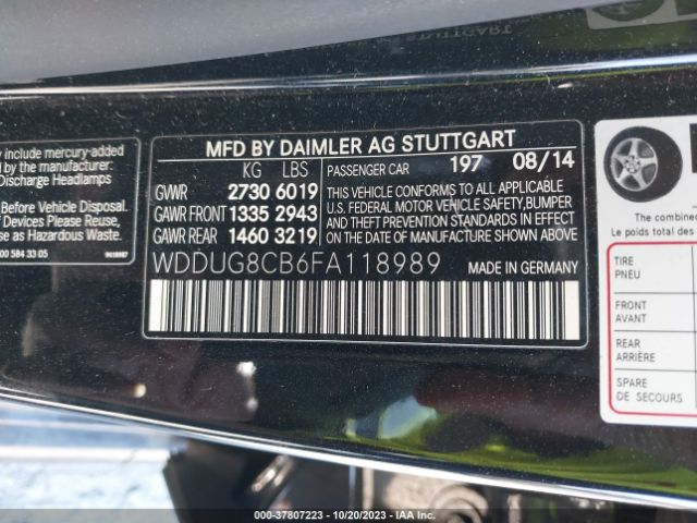 WDDUG8CB6FA118989 Mercedes-Benz S-class S 550