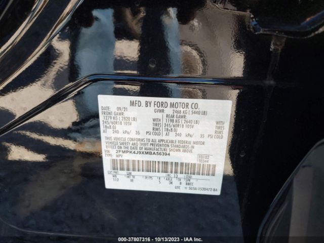 2FMPK4J9XMBA56394 Ford Edge Sel/st-line