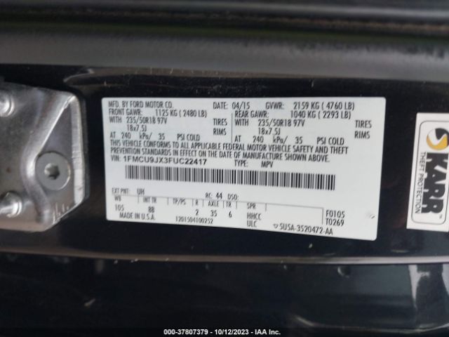 1FMCU9JX3FUC22417 Ford Escape Titanium