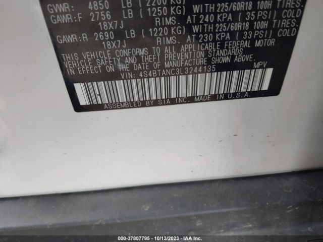 2020 SUBARU OUTBACK 4S4BTANC3L3244135 Photo 8