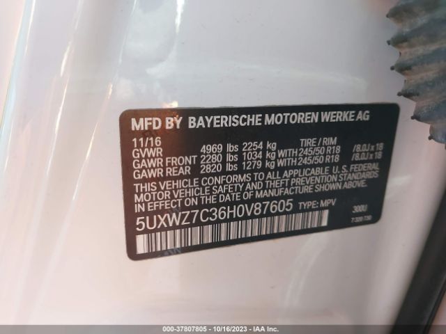 5UXWZ7C36H0V87605 BMW X3 Sdrive28i