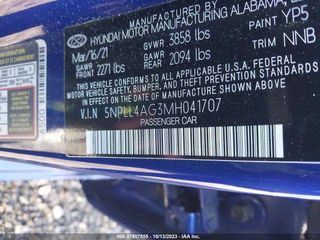 Hyundai ELANTRA SE 2021 5NPLL4AG3MH041707 Image 9
