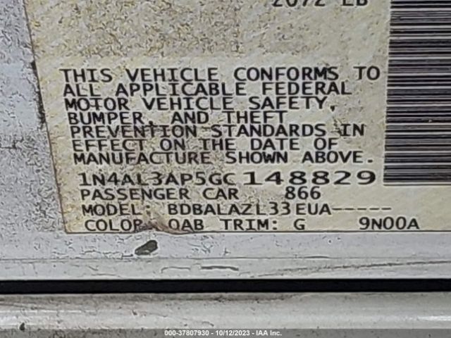 1N4AL3AP5GC148829 Nissan ALTIMA 2.5