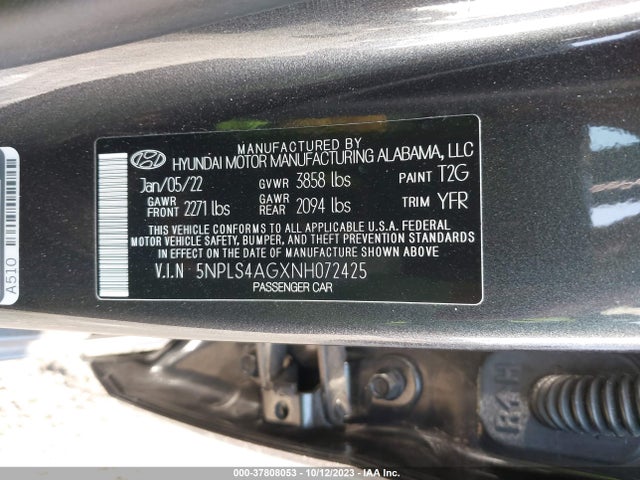 Hyundai ELANTRA SEL 2022 5NPLS4AGXNH072425 Image 9