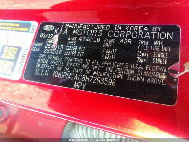 KNDPMCAC8H7293596 KIA Sportage Lx