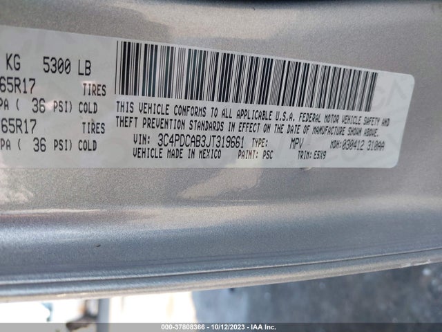 Dodge JOURNEY SE 2018 3C4PDCAB3JT319661 Image 9