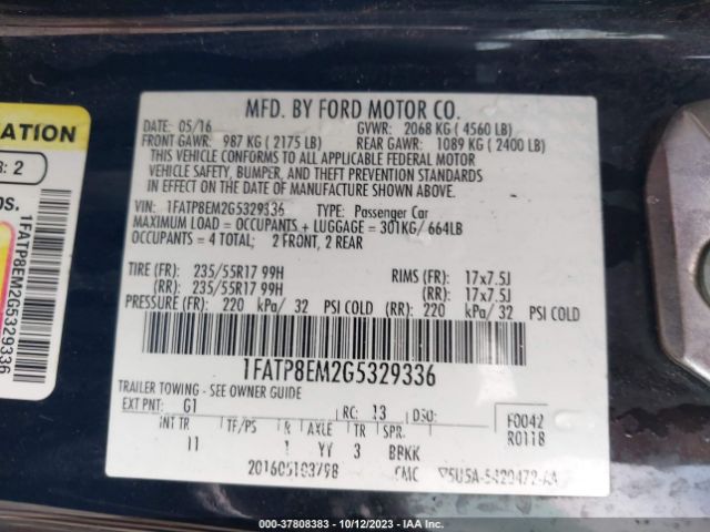 1FATP8EM2G5329336 Ford Mustang V6