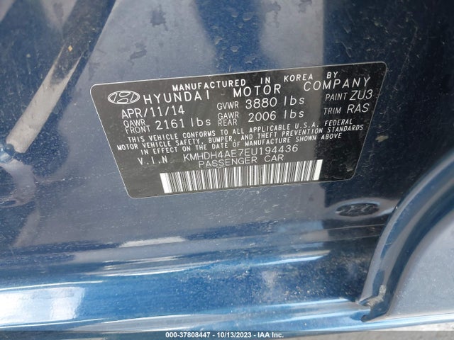 Hyundai ELANTRA SE 2014 KMHDH4AE7EU194436 Image 9