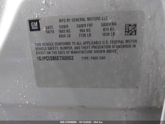 Chevrolet Cruze 1lt 2014 1G1PC5SB6E7368952 Image 9