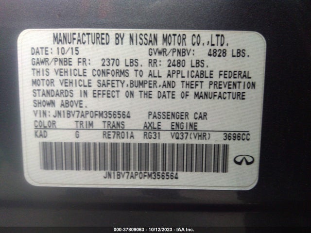 JN1BV7AP0FM356564 Infiniti Q50 SPORT