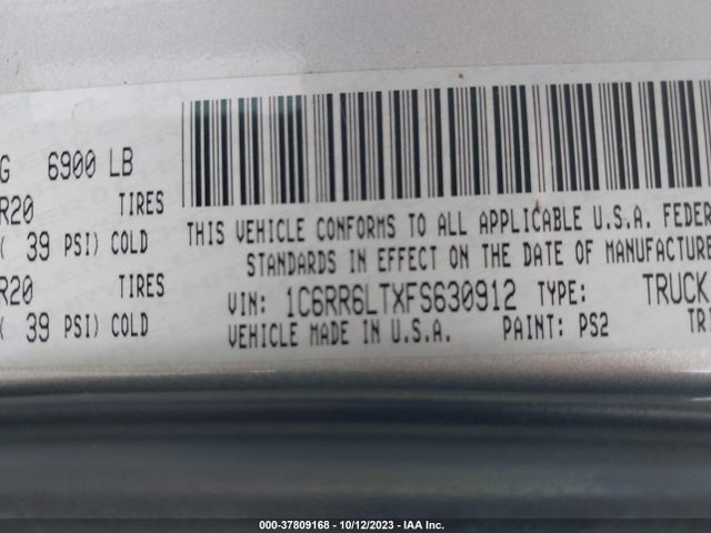 1C6RR6LTXFS630912 RAM 1500 Outdoorsman