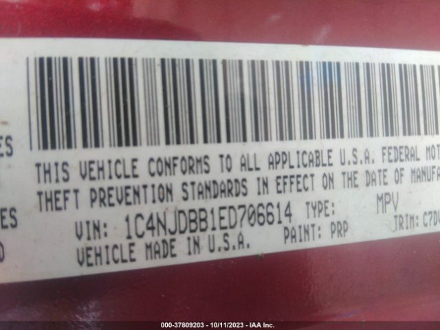 1C4NJDBB1ED706614 Jeep Compass Sport