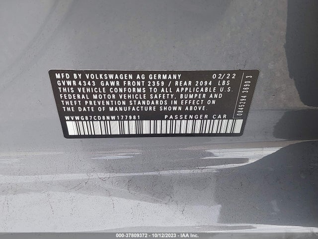 WVWG87CD8NW177981 Volkswagen GOLF GTI S