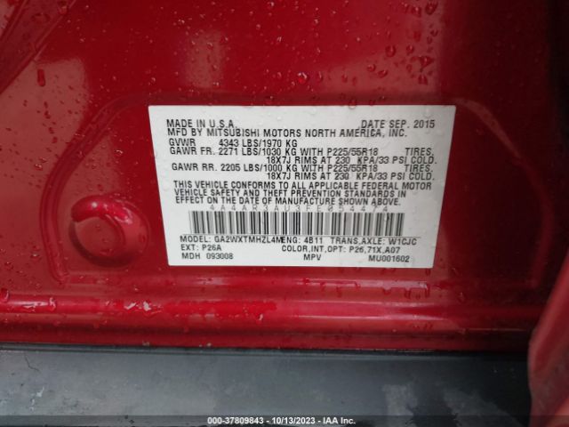 4A4AR3AU3FE054474 Mitsubishi Outlander Sport Es