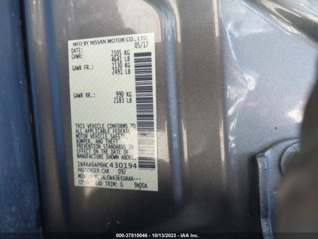 1N4AA6AP6HC430194 Nissan MAXIMA SL