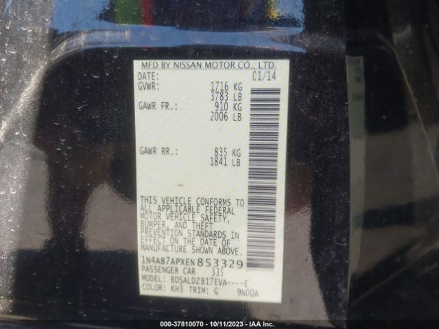 1N4AB7APXEN853329 Nissan Sentra S/fe+ S/sv/fe+ Sv/sr/sl