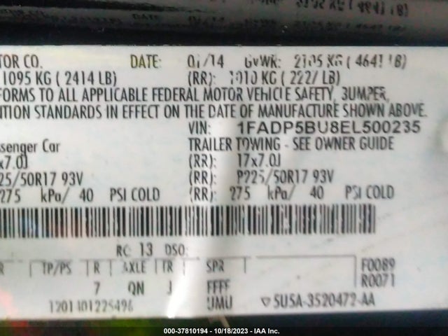 Ford C-max Hybrid Sel 2014 1FADP5BU8EL500235 Image 9