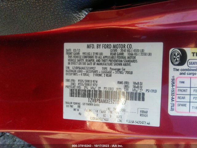 1ZVBP8AMXE5218927 Ford Mustang V6