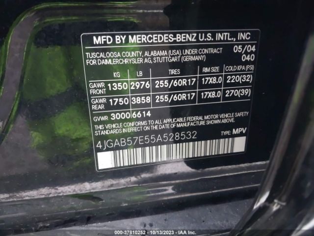 2005 MERCEDES-BENZ M-CLASS 4JGAB57E55A528532 Photo 8