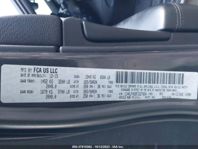 1C4RJFAG9FC227634 Jeep Grand Cherokee Altitude