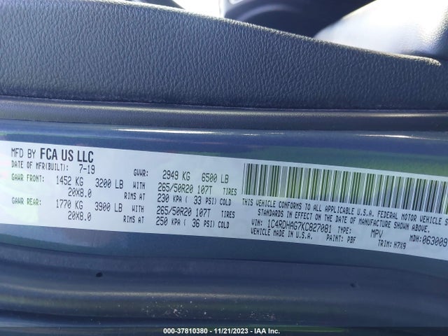 Dodge Durango Sxt Plus 2019 1C4RDHAG7KC827081 Image 9