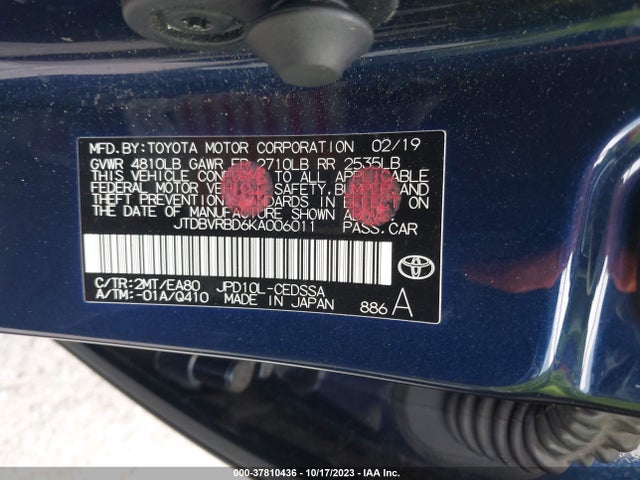 Toyota Mirai 2019 JTDBVRBD6KA006011 Image 9