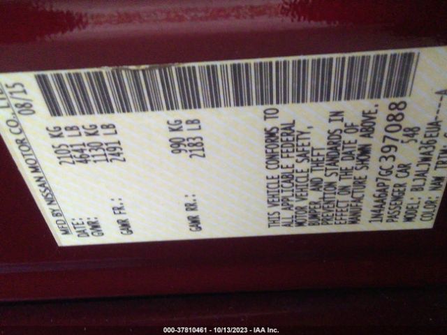 1N4AA6AP7GC397088 Nissan Maxima 3.5 Sv